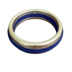 Claude Montana Gold and Blue Bangle Bracelet Vintage 90’s Size 8